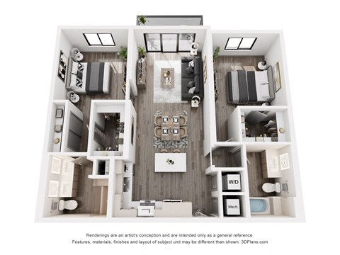 CERU Apartments in Boca Raton, FL photo of a two bedroom floorplan